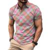 Herren Rosa/Mehrfarbiges Argyle Poloshirt - Lebhaftes Karomuster Stilvolles Lässiges Design Bequemes Oberteil für Tägliches & Trendiges Tragen