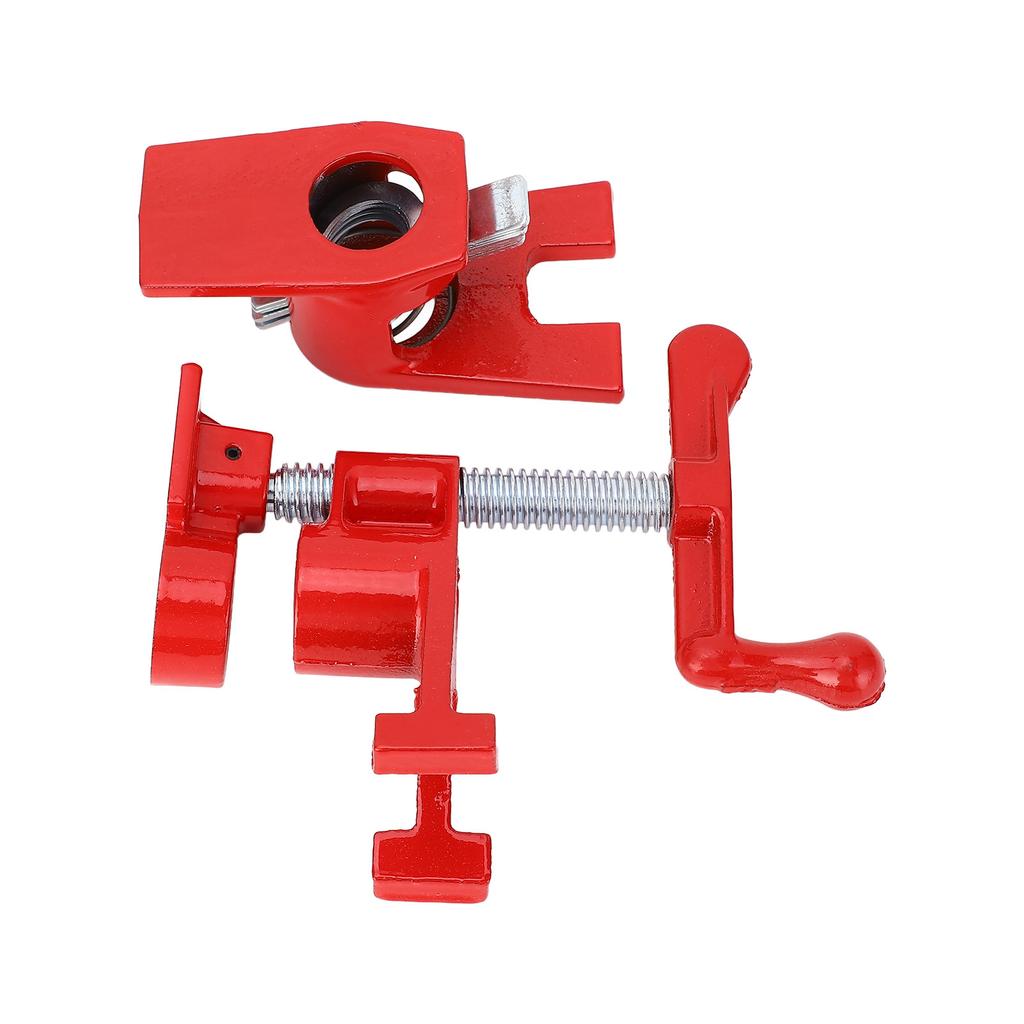 Set de 4 cleme de țevi pentru lipire din lemn, fontă maleabilă, 3/4 inch, clemă de țevi în stil H rezistentă pentru