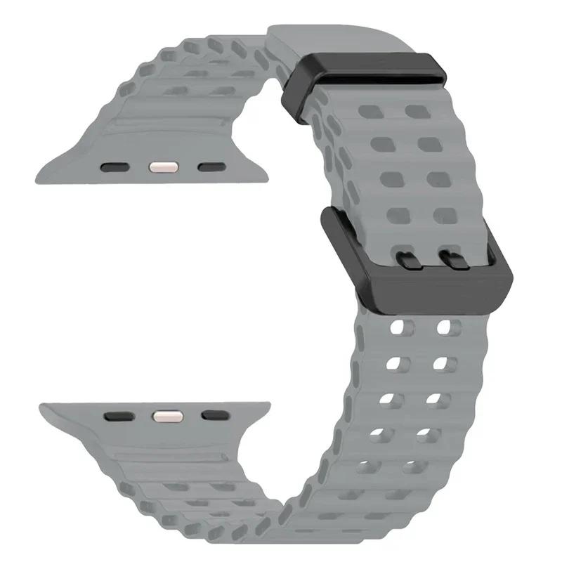 Cinturino in Silicone per Apple Watch Ultra 2 49mm 46 45 44 42mm 38mm 41mm 40mm Cinturino Sportivo per IWatch Serie 9 8 7 6 SE 5 4 3 2 Correa