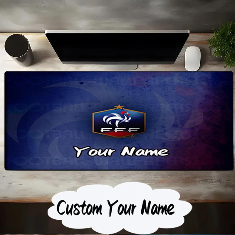 Custom Name Mouse pad France Football Emblem Mouse pad, Gaming Mouse Pad, keyboard pad, Desk Decor for computer notebook Fan Birthday Gift