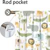 2Pcs Cute Animal Curtains Cartoon Elephant Crocodile Pattern Living Room Bedroom Kids Room Sunshade Zoo Theme Decor Curtains