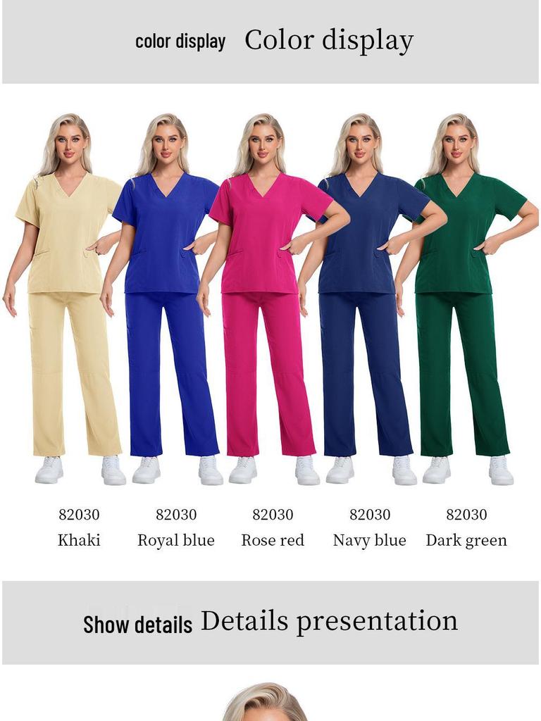 Short Sleeve Nurse Uniform Set for Spa, Salon, and Medical Staff - Available In Five Colors