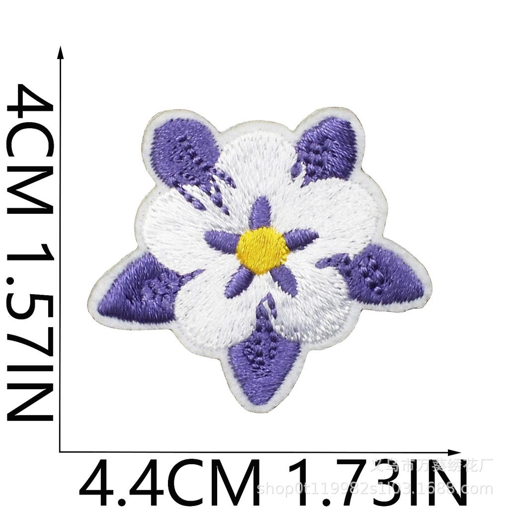 Small Daisy Embroidery Cloth Sticker Cartoon Peony Flower Bag Decoration Computer Embroidery Beautiful Small Red Flower Patch Ironing