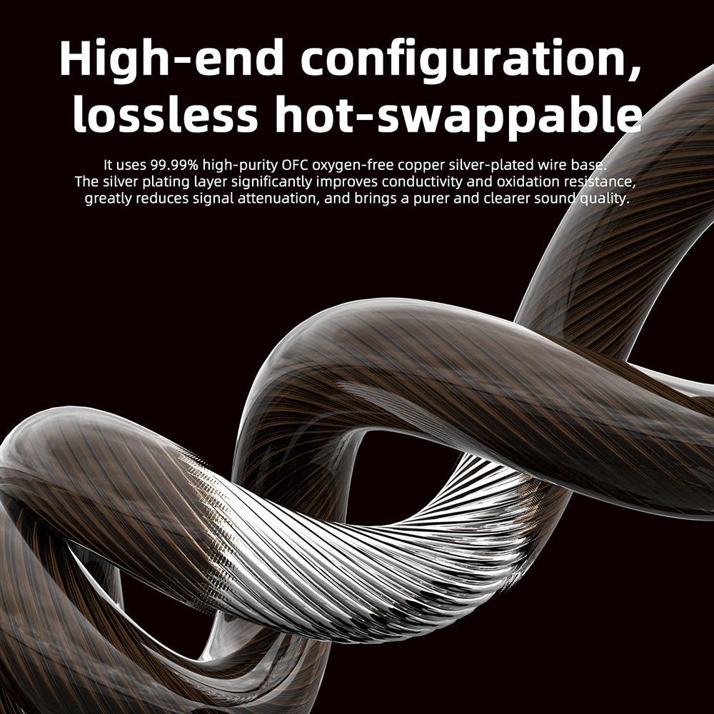 KEYSION In Ear HiFi Headphones 1DD+1 Knowles BA Hybrid Drive IEM Wired Earphones With Detachable 0.78mm 2pin 3.5mm OFC Sliver-Plated Cable