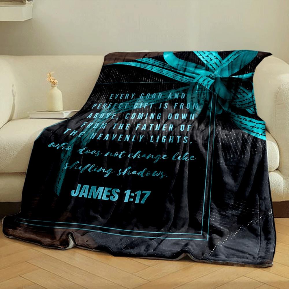 Turquoise ribbon with handwriting design on a textured, dark background. for all seasons blanket lunch break throw gift