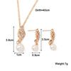 Twisted Pearl Pendants Women's Jewelry Set Necklace/Earrings Imitation Pearl Drop Earrings Full Rhinestone Top Women's Necklace