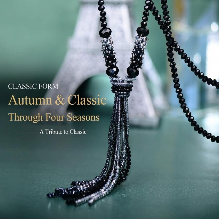 JMXD-jewelry, Austrian Crystal Beaded Necklace Women's Long Fringed Sweater Chain