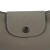 Longchamp Le Pliage Classic Leather Shoulder Bag Small Women Bags Dove-Gray 10316987P55