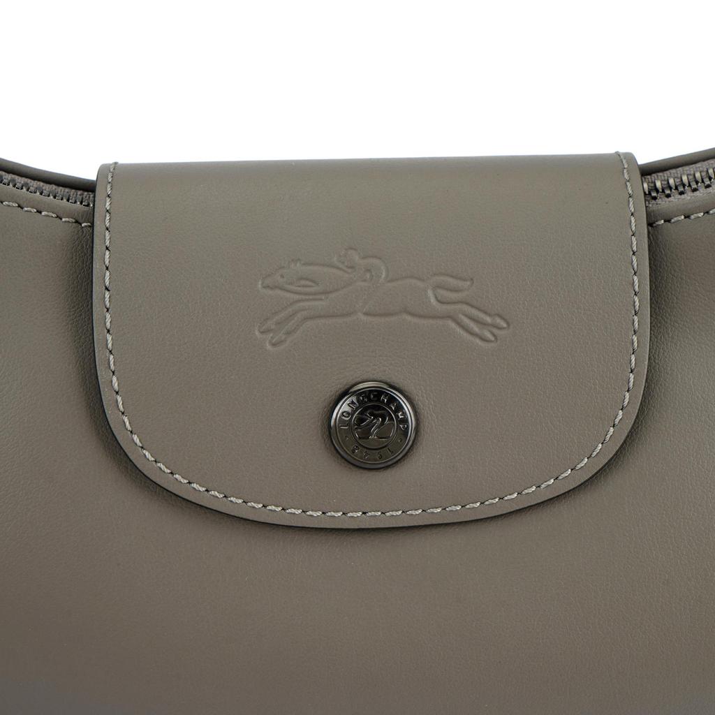 Longchamp Le Pliage Classic Leather Shoulder Bag Small Women Bags Dove-Gray 10316987P55
