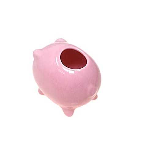 Made in Japan Ceramic Pink Pig Toothpick Holder, Pig Seal, Lip Balm Holder. ACS WEB SHOP