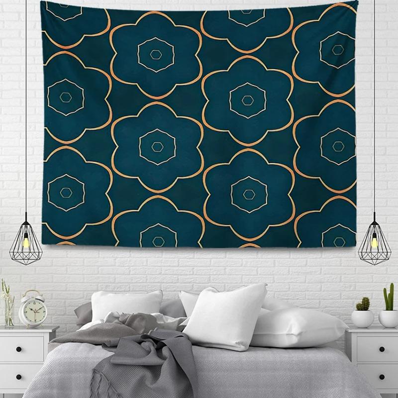 Office Living Room Tapestry Simple Line Geometric Pattern Hanging Cloth Home Wall Decoration Tapestry