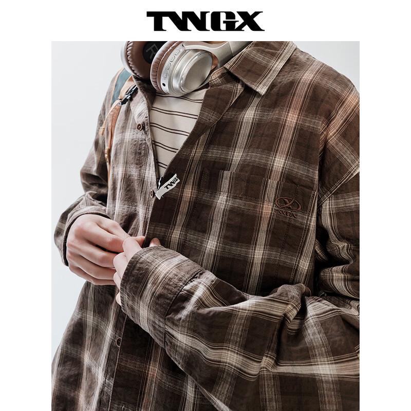 Teenie Weenie Men's Plaid Patch Pocket Embroidered Long-Sleeve Shirt