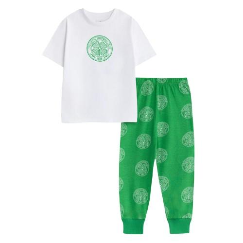 Celtic FC Boys Crest Short-Sleeved Long Pyjama Set