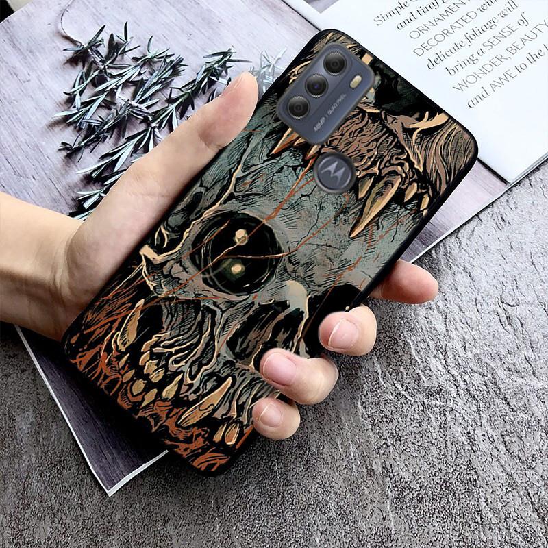 

Phone Case For Moto G85 G55 G05 G14 G75 G31 G50 G10 G20 G30 G60 G13 G32 G84 G54 G53 G72 G24 Power Skull Art Moto G75