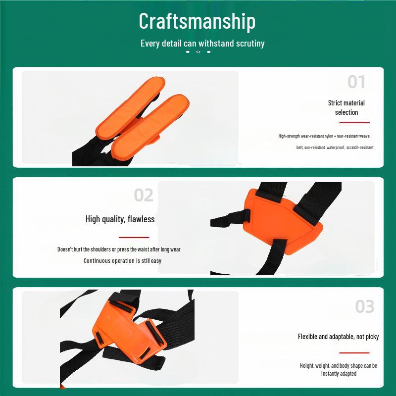 Rasenmäher & Freischneider Doppel-/Einzel-Schultergurt, Verdicktes Design, Seitlich hängend.