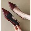 New Pointed Toe Sexy Mid Heels Party Shoes Women Sandals Designer Brand Pumps Slingback Casual Shoes Dress Shoes