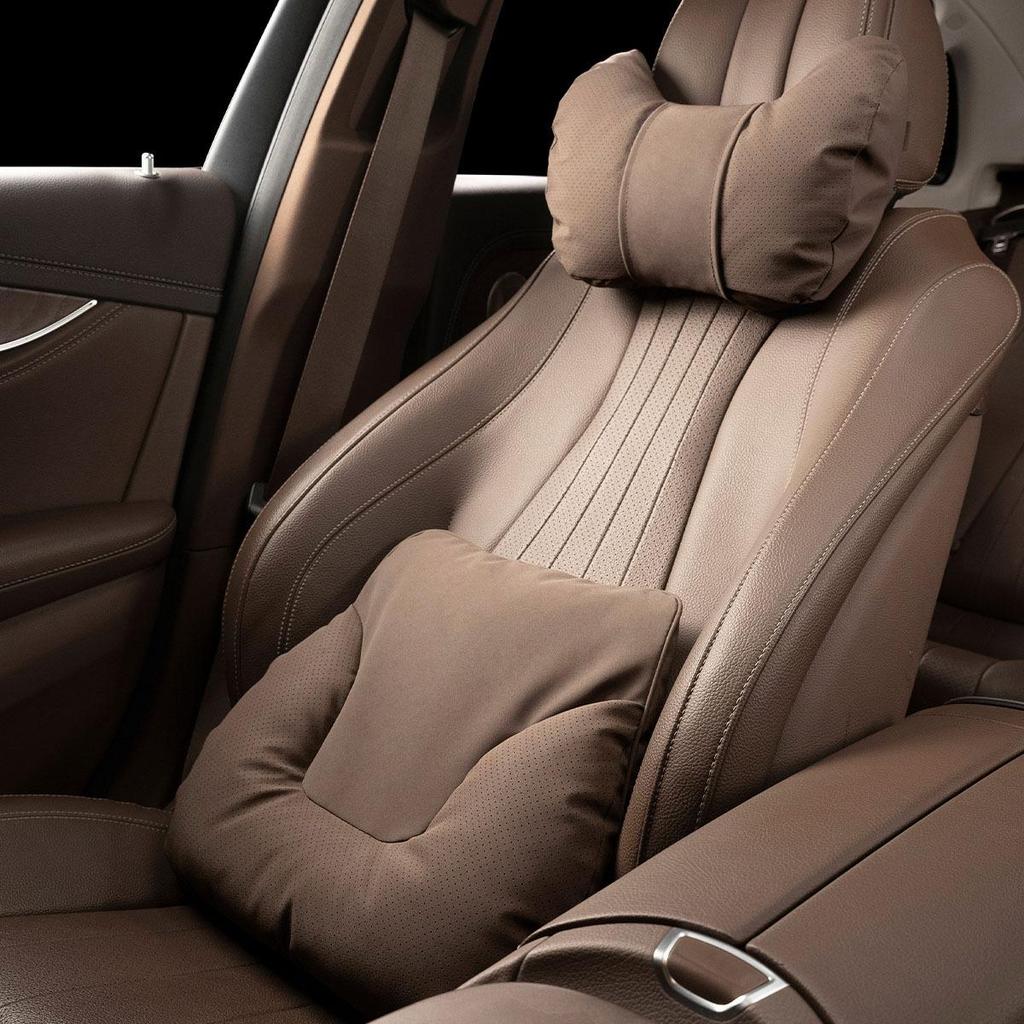 Car Headrest Memory Pillow Lumbar Pad - Fatigue Relief Cushions for Neck & Back