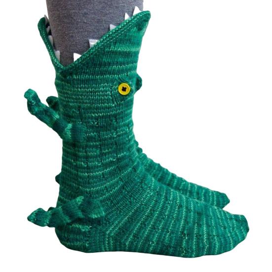 Knit Animal Socks Funny Crocodile Socks Warm Winter Floor Socks Unisex Cute Shark Fish Socks Gift for Xmas Valentine's Day Mother's Day