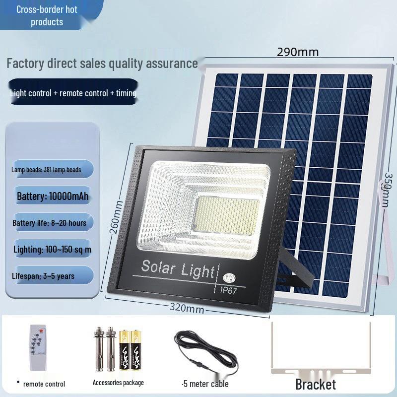Solar Sensor Street & Courtyard Floodlight