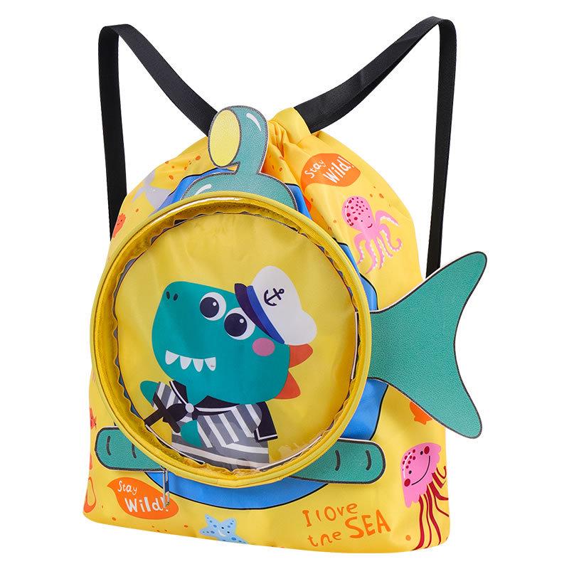 Cute Cartoon Waterproof Children's Swim Backpack with Dry/Wet Separation