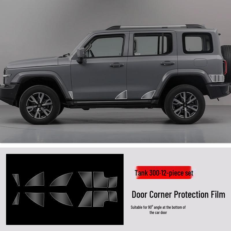 Tank 300 Door Corner TPU Protection Film - Transparent, Anti-Scratch, Custom Fit for Triangle Area