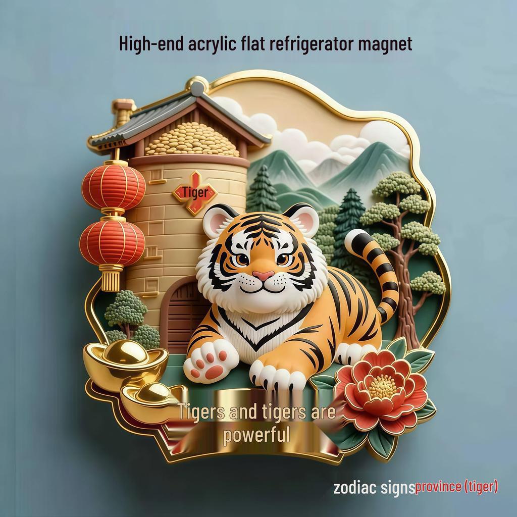 Chinese Zodiac Refrigerator Magnet - Creative Cultural Souvenir In National Chinese Style.