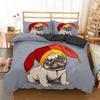 Cartoon Pug Dog Bedding Set Lovely Home Pet Puppy Pattern Duvet Cover King Queen Size Cute Animal Theme Soft Comforter Cover