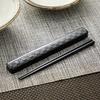 Komori Resin Chopsticks and Chopstick Case "Le Bois Homme" Set, Black, 21cm, Dishwasher Safe, 812689