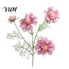 Long Stem Faux Flowers for Photography Artificial Scabious with Bendable Stems, Realistic Silk Chrysanthemums Wedding Flower Table Vase Centerpiece