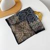 Retro Flower Silk Scarf Autumn and Winter Temperament Elegant Scarf Herringbone Silk Scarf Double-sided Literary Square Scarf Cotton and Linen Square