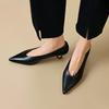 Commuter casual versatile small heel single shoes women's spring and autumn 2025 new pointed head shallow mouth short heel soft leather high heels