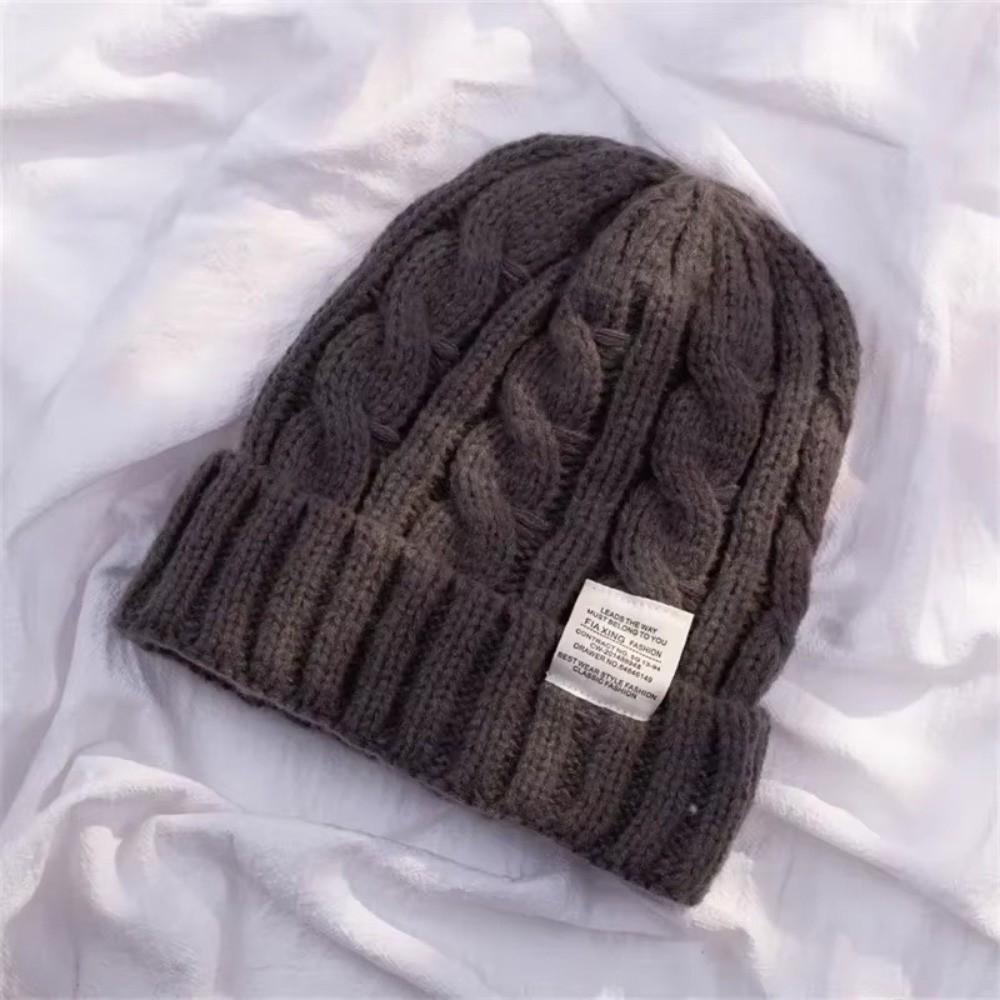 

Solid Color Beanie Hat Elastic Winter Bomber Cap Unisex Knitted Woolen Cap Winter сірий