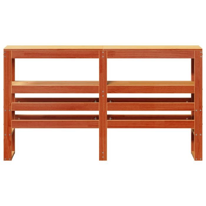 VidaXL Tête de lit avec étagères marron cire 120 cm bois massif de pin, tête de lit en bois, tête de lit avec rangement, 850892
