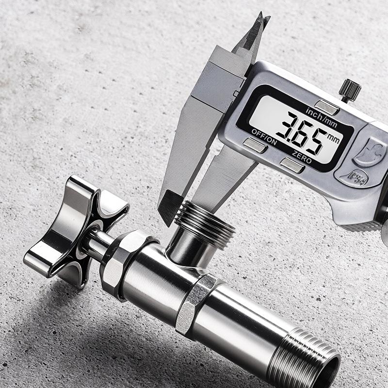 Stainless Steel Bathroom Quick Opening Triangle Valve Faucet Accessories Thickened Triangle Valve For Hot and Cold Water