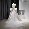 Satin fishtail main wedding dress   new small welcome out dress bride tube top dress dress morning robe dress