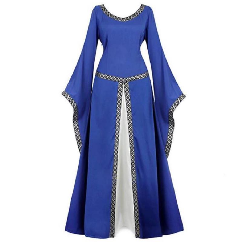 Cosplay Women Renaissance Costumes Medieval Victorian Long Dress Fashion Retro