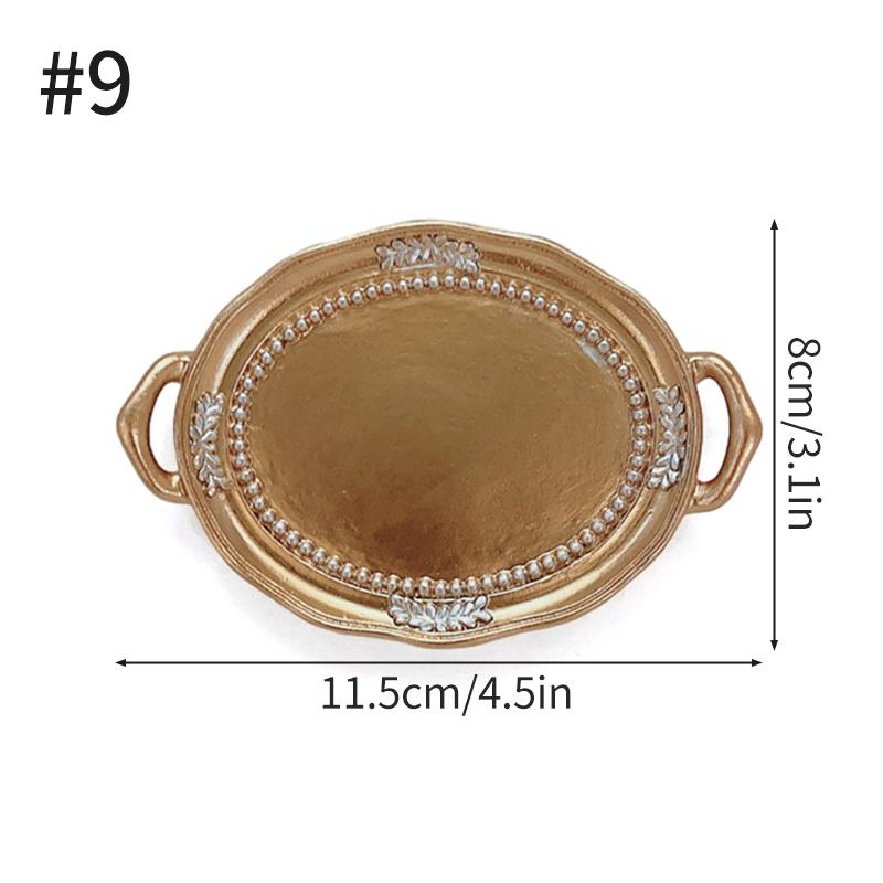 European Retro Storage Tray Resin Candle Jewelry Earrings Display Jewelry Storage Decoration Tray Resin Dish Plate Photo Props