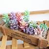 1Pc Simulation Plant Succulent Flower Head Flocking Mini Stone Lotus DIY Wall Accessories Home Garden Decoration