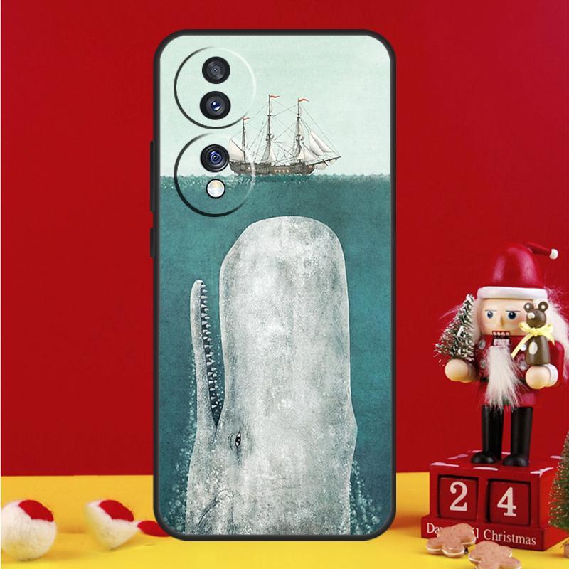 Cartoon Whale Case For Honor Magic 5 6 7 8 Pro Honor 200 400 50 70 90 Lite X8b X8c X9a X9b X9c Win RT Cover