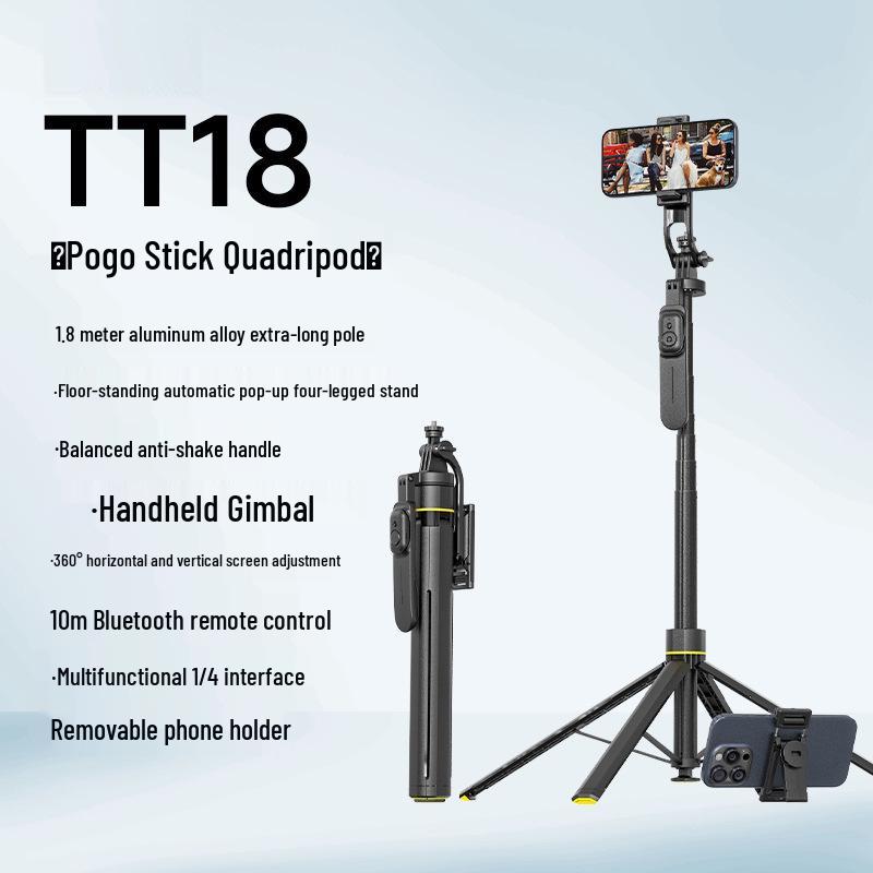 

Anti-Shake Selfie Stick with Retractable Four-Leg Stand for Live Streaming and Photography Four-legged Jump Stick with Automatic Floor Stand
