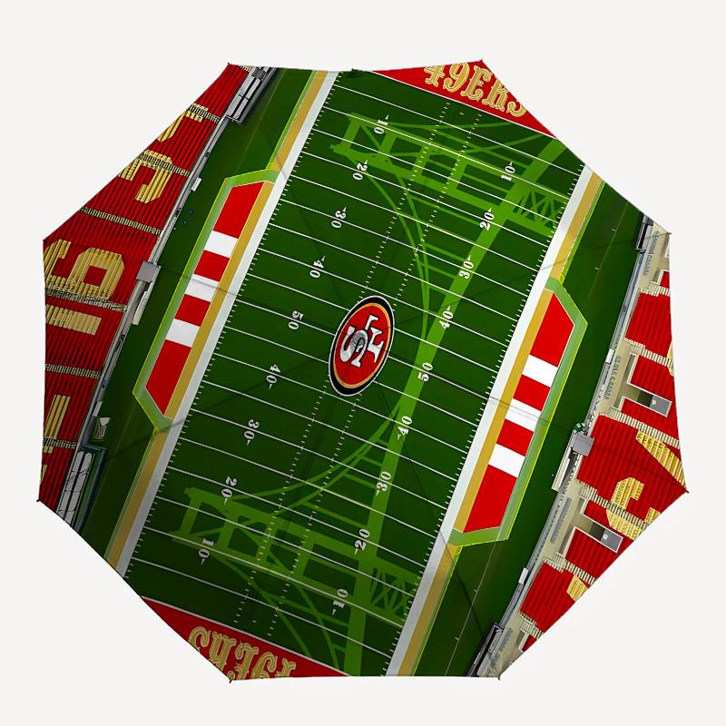 49ers, Stadium Automatic Opening and Closing, 8 rib Structure Portable Umbrella, Suitable for Men and Women in All Seasons Perfect Gift for