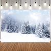 Winter Dreamy Natural Scene Photo Background Pine Forest Snow Mountain Christmas Party Home Decor Photography Backdrops Prop16