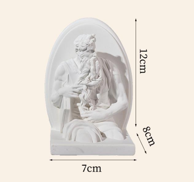 

Roman Head Bookend Classical Bust Sculpture Book Stoppe Resin Book Shelf Organizer for Library Office Home Decor Gift for Reader