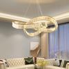 Modern Luxury Gold LED Crystal Chandelier Irregular Ring Lustre Ceiling Pendant Light Living Dining Room Bedroom Decor Ligjting