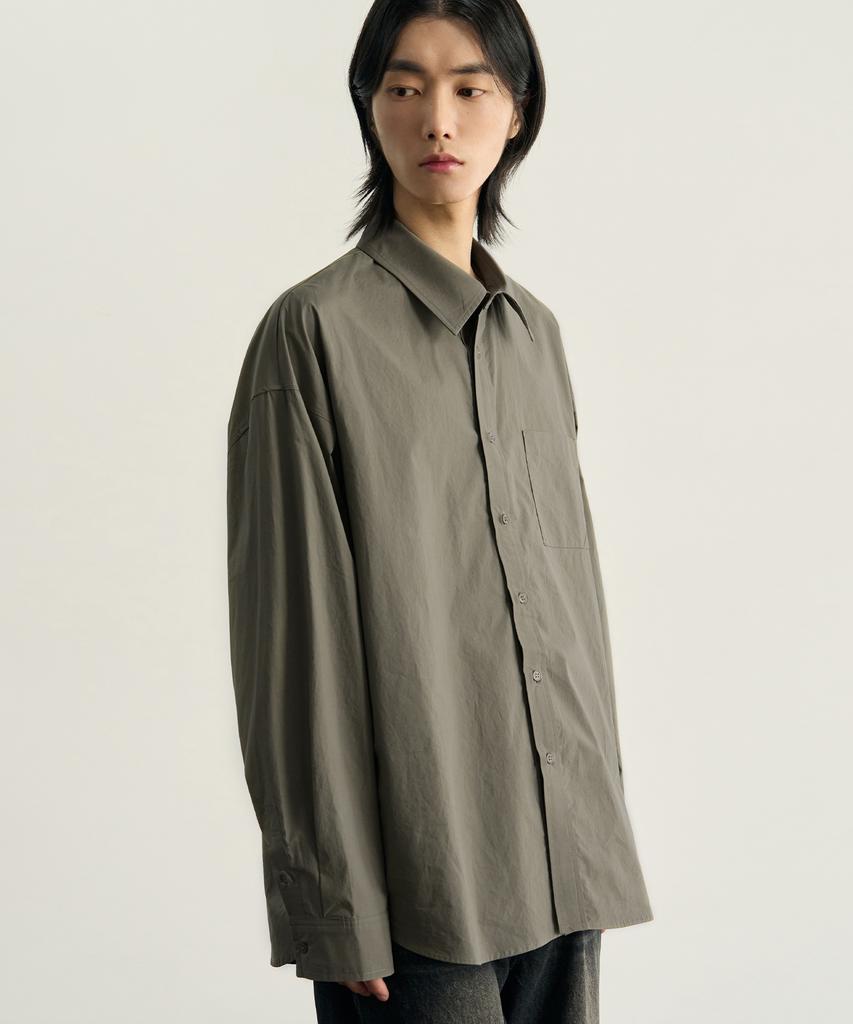 ROTEMBER Natural Washed 60-Count Cotton Shirt [Khaki]