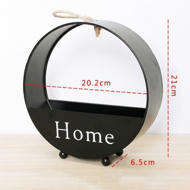 

Скандинавская кованая настенная цветочная корзина круглый цветочный горшок настенное крепление украшение чёрный