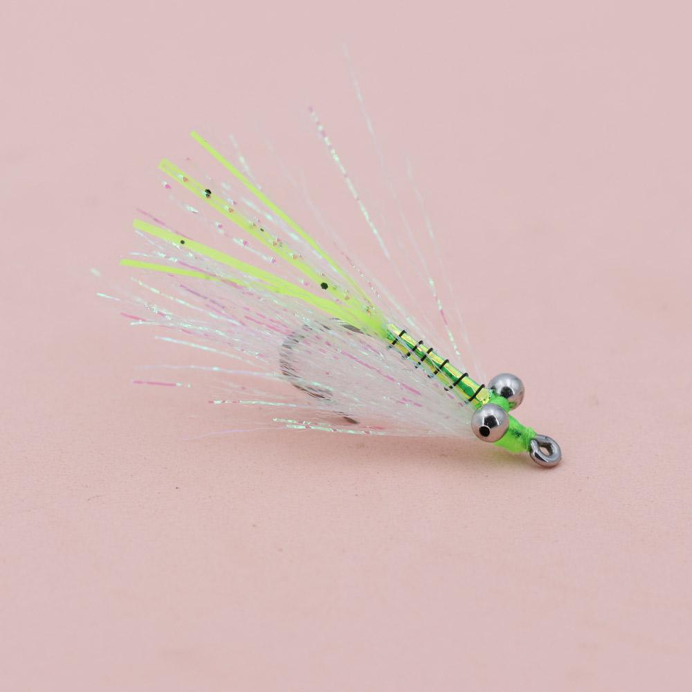 6 pezzi #4 Crazy Charlie Esca da Pesca a Mosca Amo Barbelato per Bonefish Bass Tarpon Acqua Dolce e Salata Mosche Affondanti Veloci