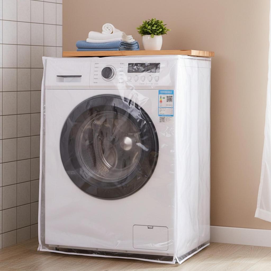 Drum Washing Machine Dust Cover With Smooth Zipper Transparent Waterproof Covers Household Dust Cloth For Washing Machine