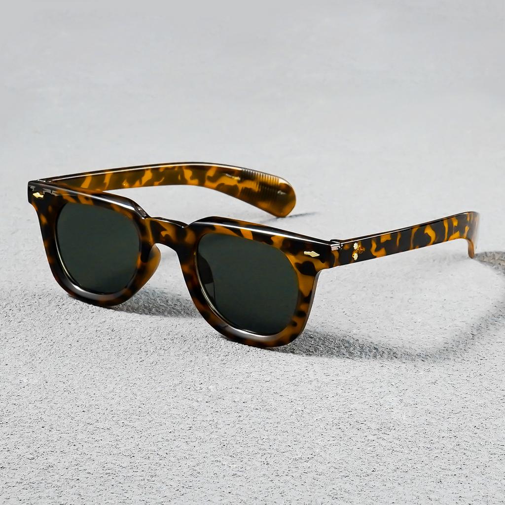 New Retro Classic Rectangular Fashion Sunglasses, Women'S and Men'S Trendy Versatile Streetwear Eyewear for Daily Use