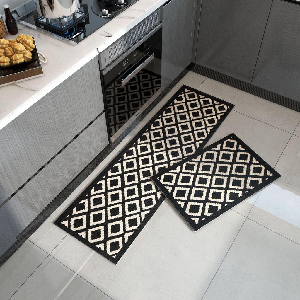 Nordic Light Luxury Kitchen & Bedroom Non-Slip Rug - Water & Oil Absorbent, Dirt Resistant Polypropylene Woven Carpet